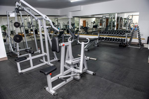 Weight room at a fitness gym